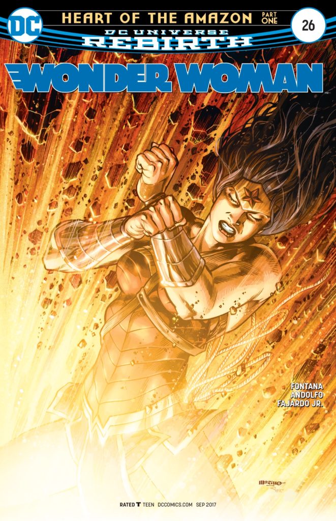 Wonder Woman #26 cover (Heart of the Amazon part 1)