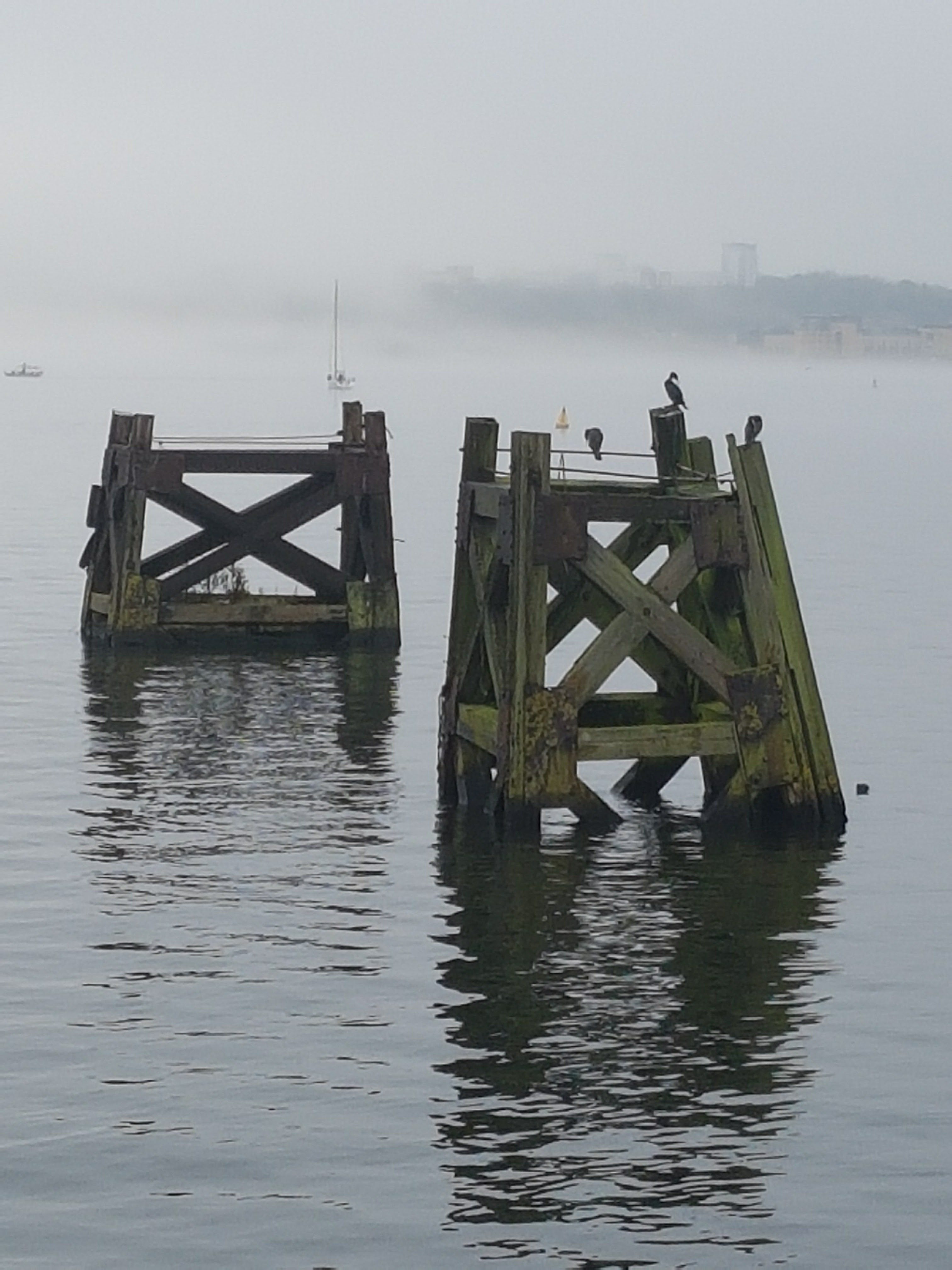 Misty morning on Cardiff Bay