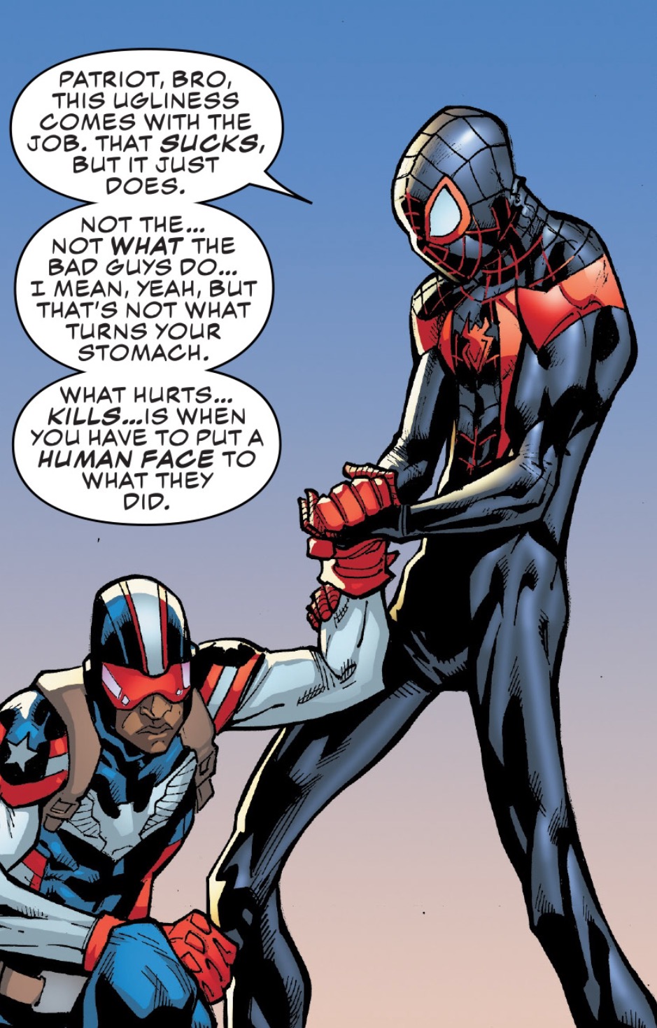 Spider Man and Patriot, from Champions #11